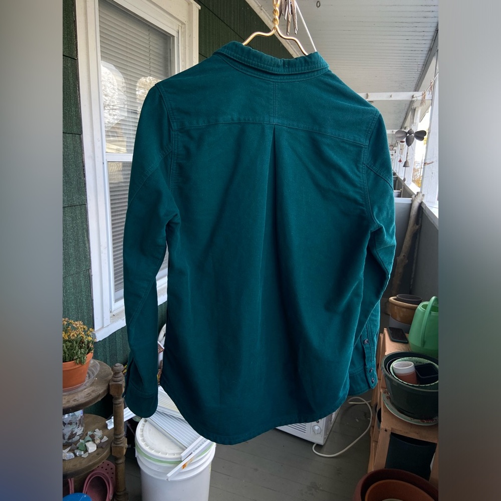Toad&Co Women's Forest Green Button Down Shirt View 3